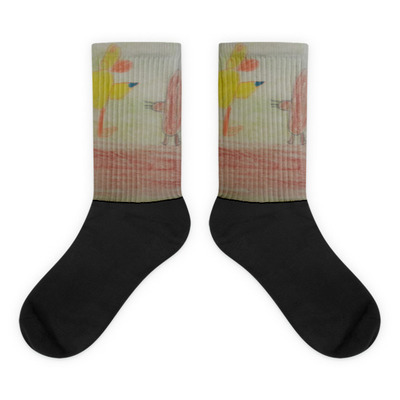 Stanley and Beaver Kid Art socks by Michael David