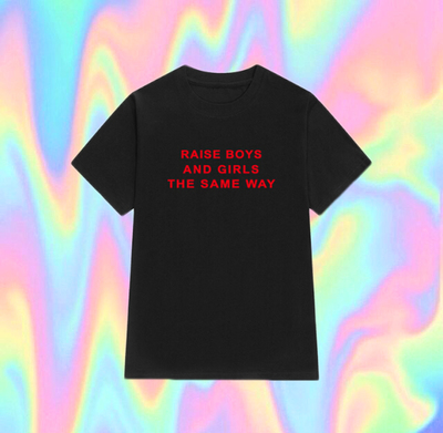 Free Shipping-RAISE BOYS AND GIRLS THE SAME WAY TEE ( BLACK )