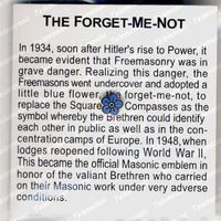 MASONIC FORGET-ME-NOT: WORLD WAR 2(II) LAPEL PIN TIE TACK, FREE MASONS FREEMASON - Thumbnail 1