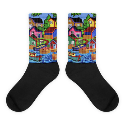 Fitzgerald Collection - 3 Boats and a Fishtable socks - from Michael David Art