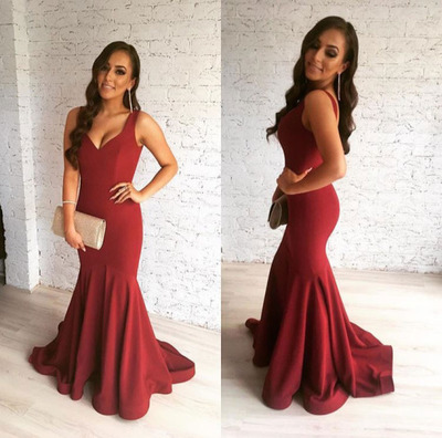 Mermaid Chiffon Prom Dresses Floor Length Women Dresses