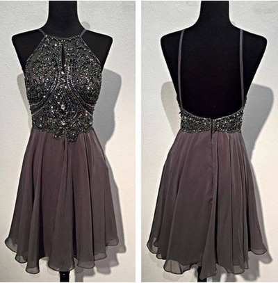 Short Chiffon Prom Dresses Beaded Women Party Dresses