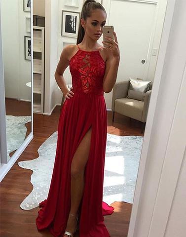 2017 prom dresses,Red prom dresses,lace prom dresses,long prom dress.red evening dress,BD170411
