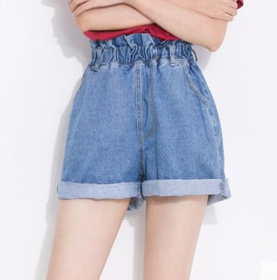 Curling Loose Denim Shorts