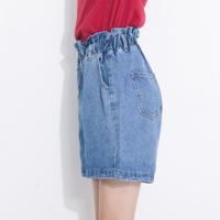 Curling Loose Denim Shorts - Thumbnail 2