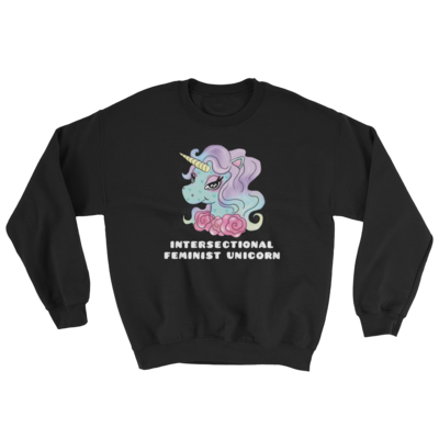 Intersectional feminist unicorn unisex sweatshirt black - Thumbnail 3
