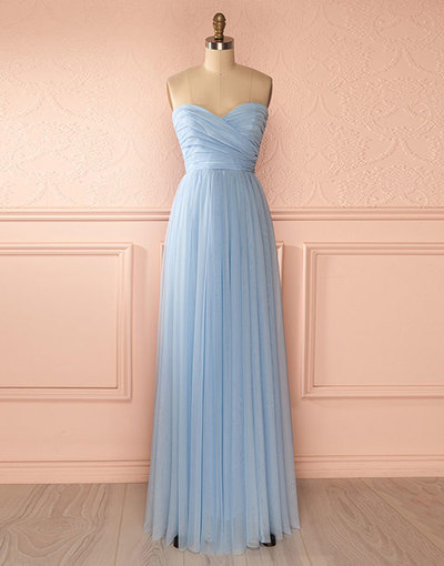 Sweetheart Neck Long Chiffon Prom Dresses