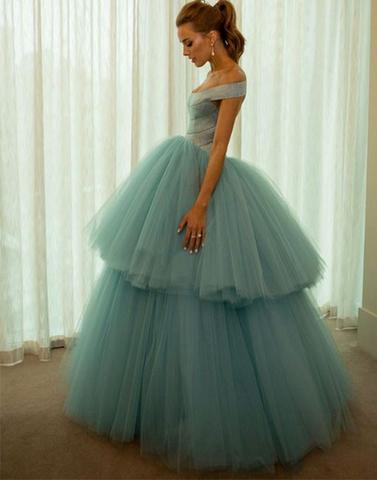 2017 prom dresses,green tulle prom dresses,off shoulder prom dresses,long prom gown, green evening dress,BD170804