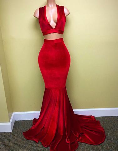 2017 prom dresses,Simple prom dresses,red prom dresses,two pieces prom dresses,mermaid prom dresses,long prom dress, evening dresses ,BD170812