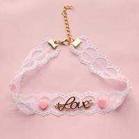 Pastel Pink Love Rose Heart Choker - Thumbnail 1
