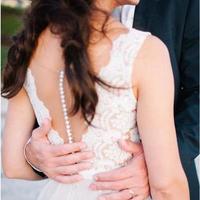 A line Illusion Open Back Lace Informal Wedding Dress - Thumbnail 1