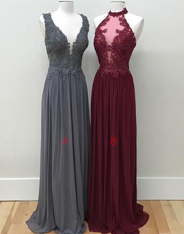 Unique lace chiffon long prom dress, formal dress,BD171209