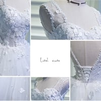 White A line lace short prom dress, white evening dress, homecoming dres - Thumbnail 4