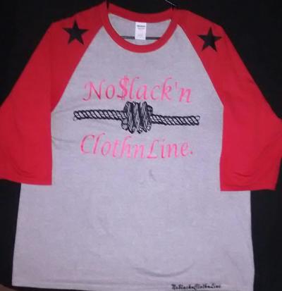 No$lack'nClothnLine. (Grey,Black&FlameRed) (Short-Sleeve) T-shirt.