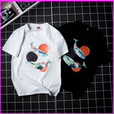 Harajuku Fish Printed T-shirt