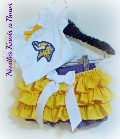 Girls Minnesota Vikings Outfit, Baby Girls Football Outfit, Game Day, Baby Shower Gift