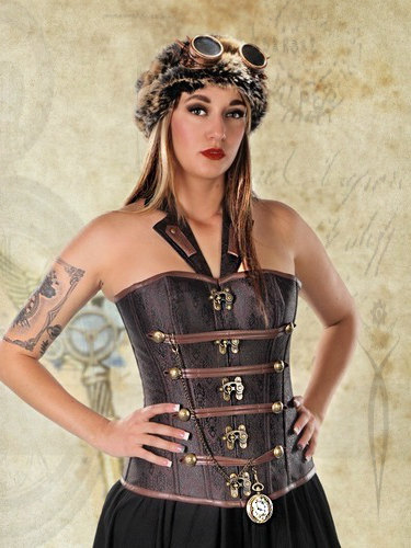 New Steampunk Corset halter corset brown corset summer halter top