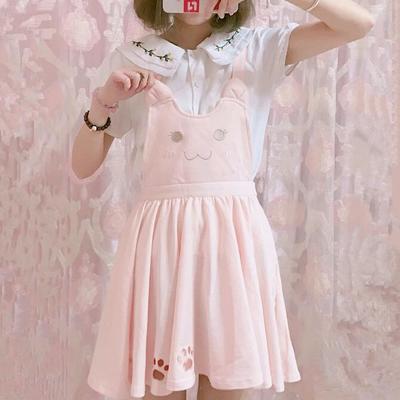 Cat paw hollow-out suspender skirt - Thumbnail 5