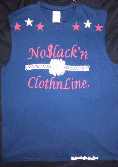 No$lack'nClothnLine. (Navyblue,White&Red) (Sleeveless) T-shirt.