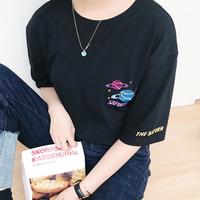 Planet Embroidered T-shirt - Thumbnail 1