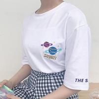Planet Embroidered T-shirt - Thumbnail 4