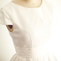 Discount Knee Length Short Sleeves Informal Wedding Dress - Thumbnail 3