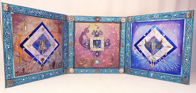 The Little Mermaid in Silver - triple panel