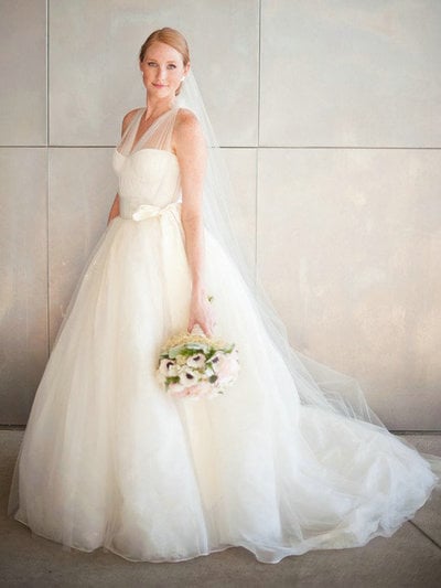 Romantic Tulle Wedding Dress,V-neckline Tulle Straps Bridal Dress,Sexy Wedding Gown