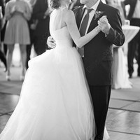 Romantic Tulle Wedding Dress,V-neckline Tulle Straps Bridal Dress,Sexy Wedding Gown - Thumbnail 1