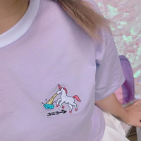 Unicorn Embroidery Tee - Thumbnail 2