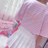 Heart Strips Pink T-shirt - Thumbnail 2