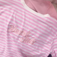 Heart Strips Pink T-shirt - Thumbnail 4
