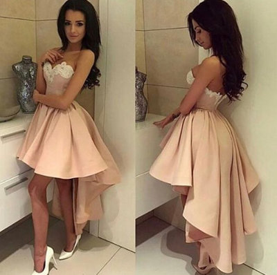 Sexy High-low Homecoming Dress,Blush Prom Dress,Sexy Graduation Dress