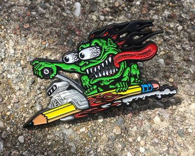 Pencil Gremlin Pin (Soft Enamel) Limited numbered Edition