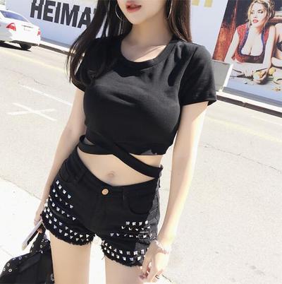 Cross Strap Solid Crop Top