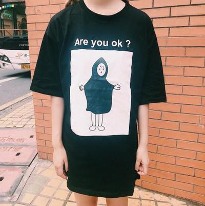 Are You OK Black Tee