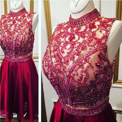 Burgundy homecoming dresses,pretty party dress,charming homecoming dress,graduation dress,homecoming dress,short prom dress d31 - Thumbnail 5