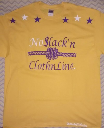 No$lack'nClothnLine. (Yellow,purple&White) T-shirt.