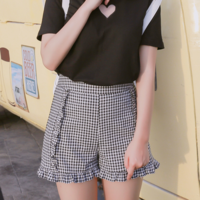 Plaid Ruffle Shorts - Free Shipping - Thumbnail 1