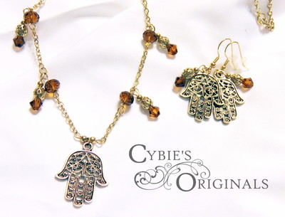 Golden Hamsa Hand 2pc set