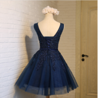 Dark Navy Homecoming Dresses,Pretty Party Dress,Charming Homecoming Dress,Graduation Dress,Homecoming Dress,Short Prom Dress D42 - Thumbnail 1
