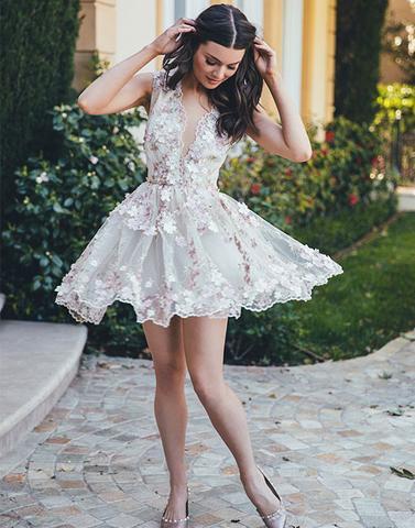 Stylish A line appliques short homecoming prom dress,BD170602