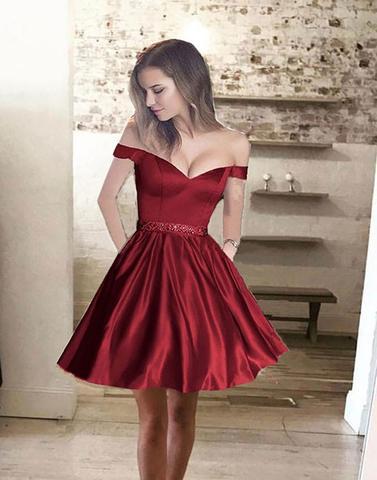 Cute A line v neck short prom homecoming dresses,HD380043
