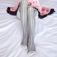 Sweet Gothic Striped Pantyhose Tights - Thumbnail 2