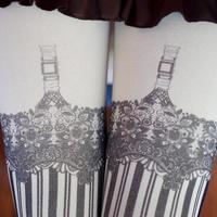 Sweet Gothic Striped Pantyhose Tights - Thumbnail 4