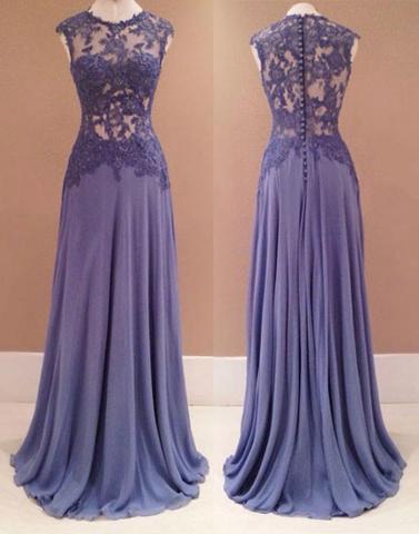 Elegant A line lace chiffon long prom dress, evening dresses,15050701