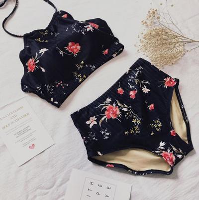 Retro Floral Bikini Set Swimsuit