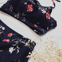 Retro Floral Bikini Set Swimsuit - Thumbnail 2