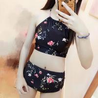 Retro Floral Bikini Set Swimsuit - Thumbnail 4