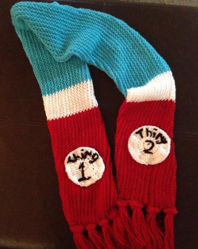 Thing 1 thing 2 inspired scarf